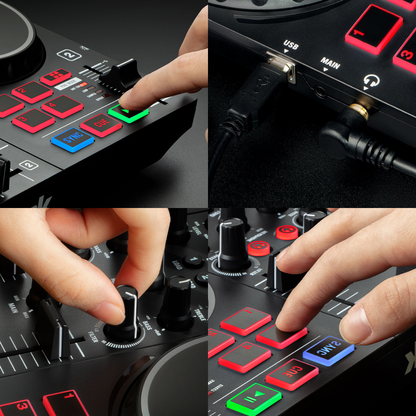 Πλήρες σύστημα DJ USB - 2 Decks, LED Light Show και Serato DJ Lite